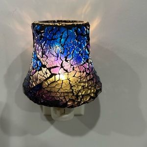 Multicolored Cut Glass Light Lamp Shade Plug-in Wall Lamp